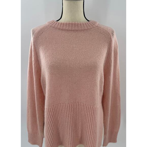J Crew Womens Peach Pink Alpaca Wool Crewneck Sweater Knit XS S Oversized NWT - Picture 2 of 9